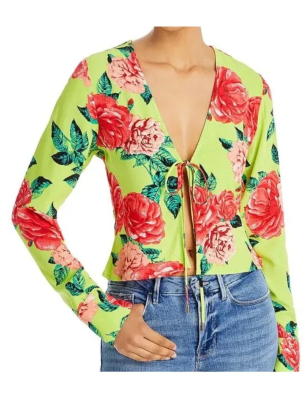 AFRM Floral Tie Front Top